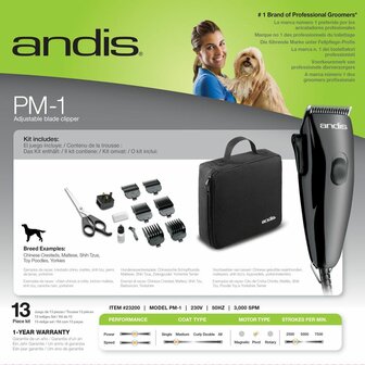 Set tondeuse Andis mod&egrave;le Pivot PM-1.0
