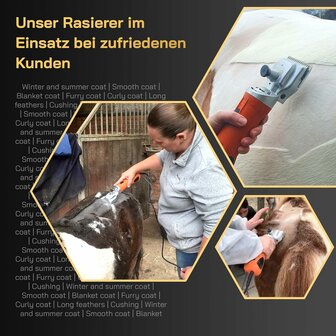 KNEIZER Tondeuse pour chevaux, ensemble complet avec accessoires &ndash; avec lames interchangeables &ndash; silencieuse et peu vibrante