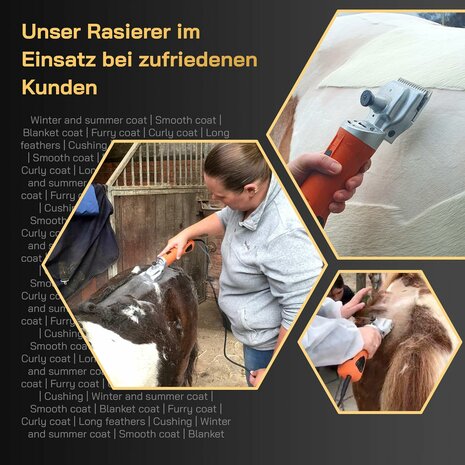 KNEIZER Tondeuse pour chevaux, ensemble complet avec accessoires &ndash; avec lames interchangeables &ndash; silencieuse et peu vibrante