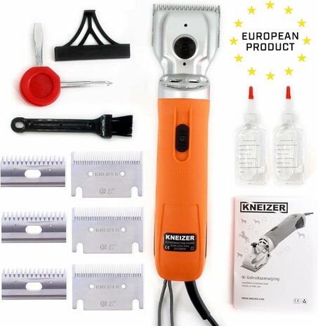 KNEIZER Tondeuse pour chevaux, ensemble complet avec accessoires &ndash; avec lames interchangeables &ndash; silencieuse et peu vibrante